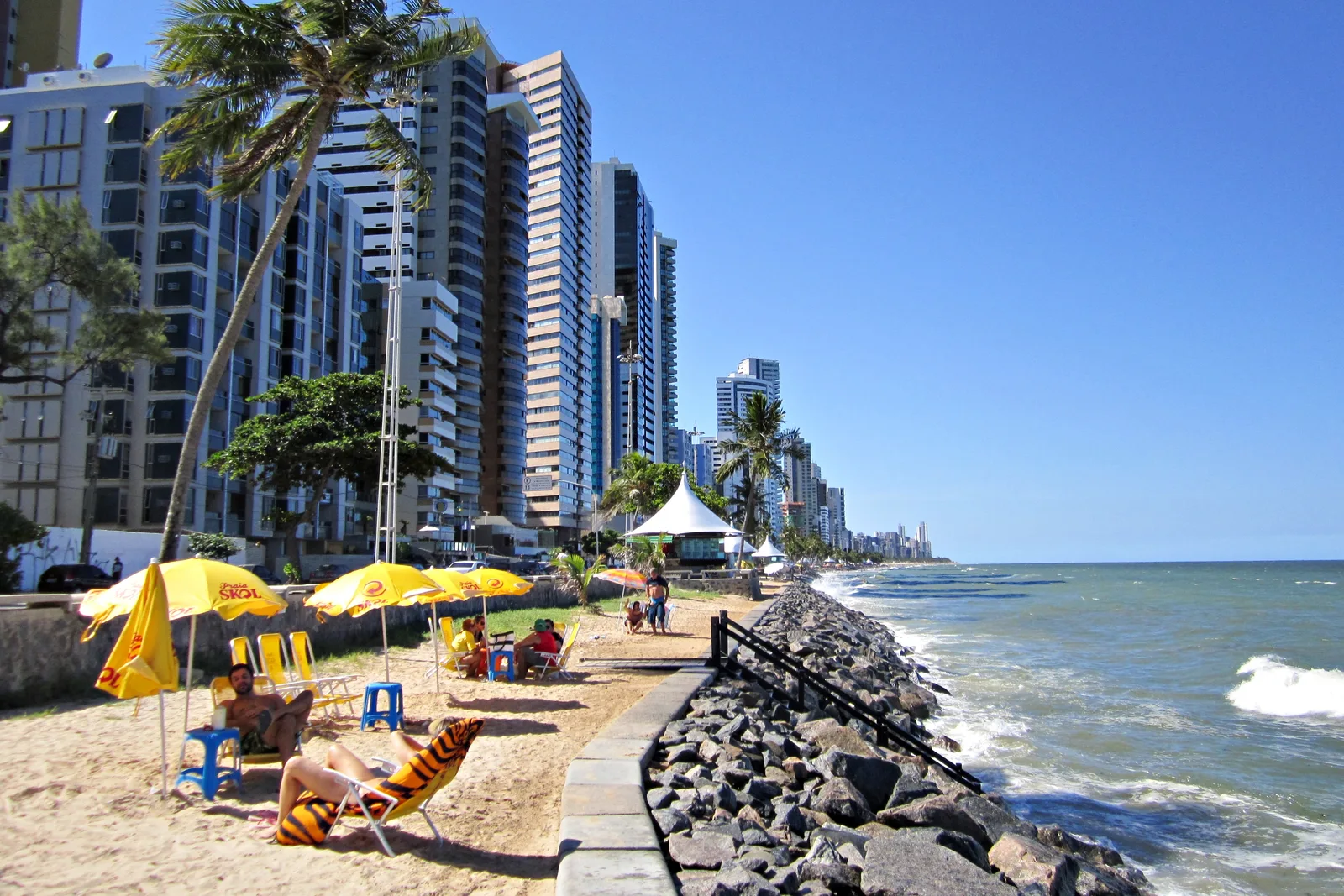 Orla da Praia de Boa Viagem, no Recife