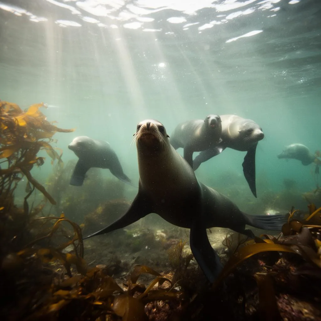 Colônia de lobos marinhos sul-americanos em Punta Loma, Puerto Madryn