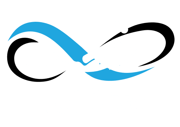 Logo NetDive com fundo branco em formato de símbolo de mergulhador e ondas